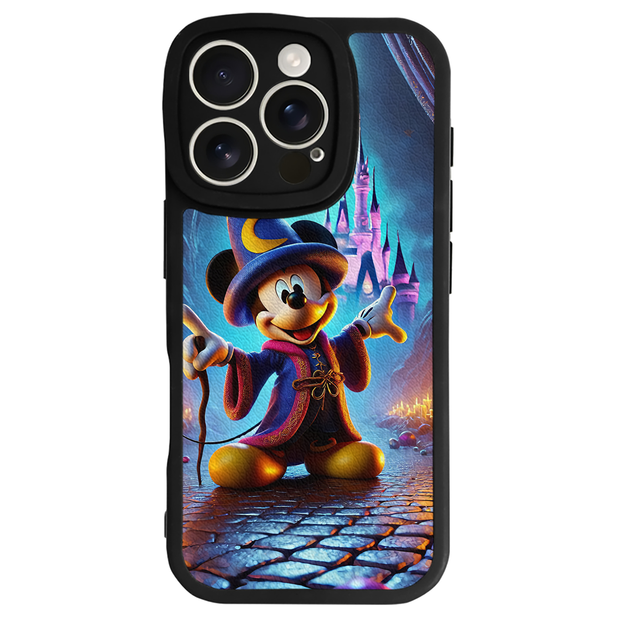 （画像用） ミッキーマウス Mickey Mouse 【iPhone 16シリーズ対応】シリコンスマホケース（レザー調） 材質：シリコン